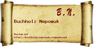 Buchholz Nepomuk névjegykártya